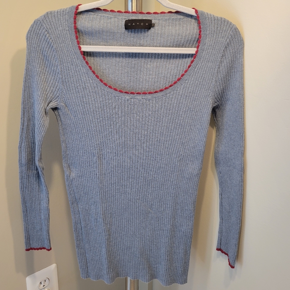 HATCHScoop Neck Three-Quarter Sleeve T-Shirt